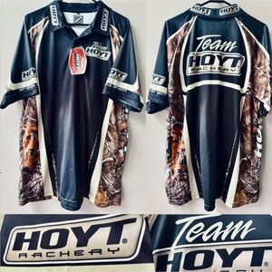 NEW Team Hoyt Archery Shooter Performance Camo Polo Short Sleeve Mens 2XL~ NWT